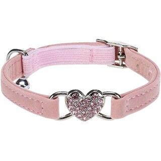 Foto 5 | Collar Para Gatos Huoguo Heart Con Cinturón De Seguridad Y Campana Rosa - Venta Internacional.