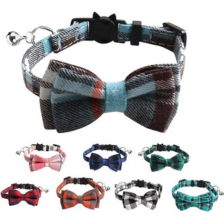 Foto 5 | Collar De Gato Breakaway Con Pajarita Y Campana, Diseño De Gatito A Cuadros - Venta Internacional.
