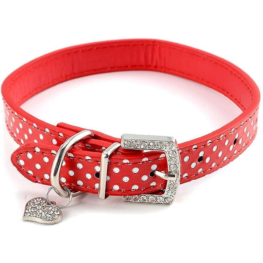 Foto 6 pulgar | Collar Para Mascotas Huoguo, Bonito Colgante Con Diamantes De Imitación Y Amor, Rojo - Venta Internacional.