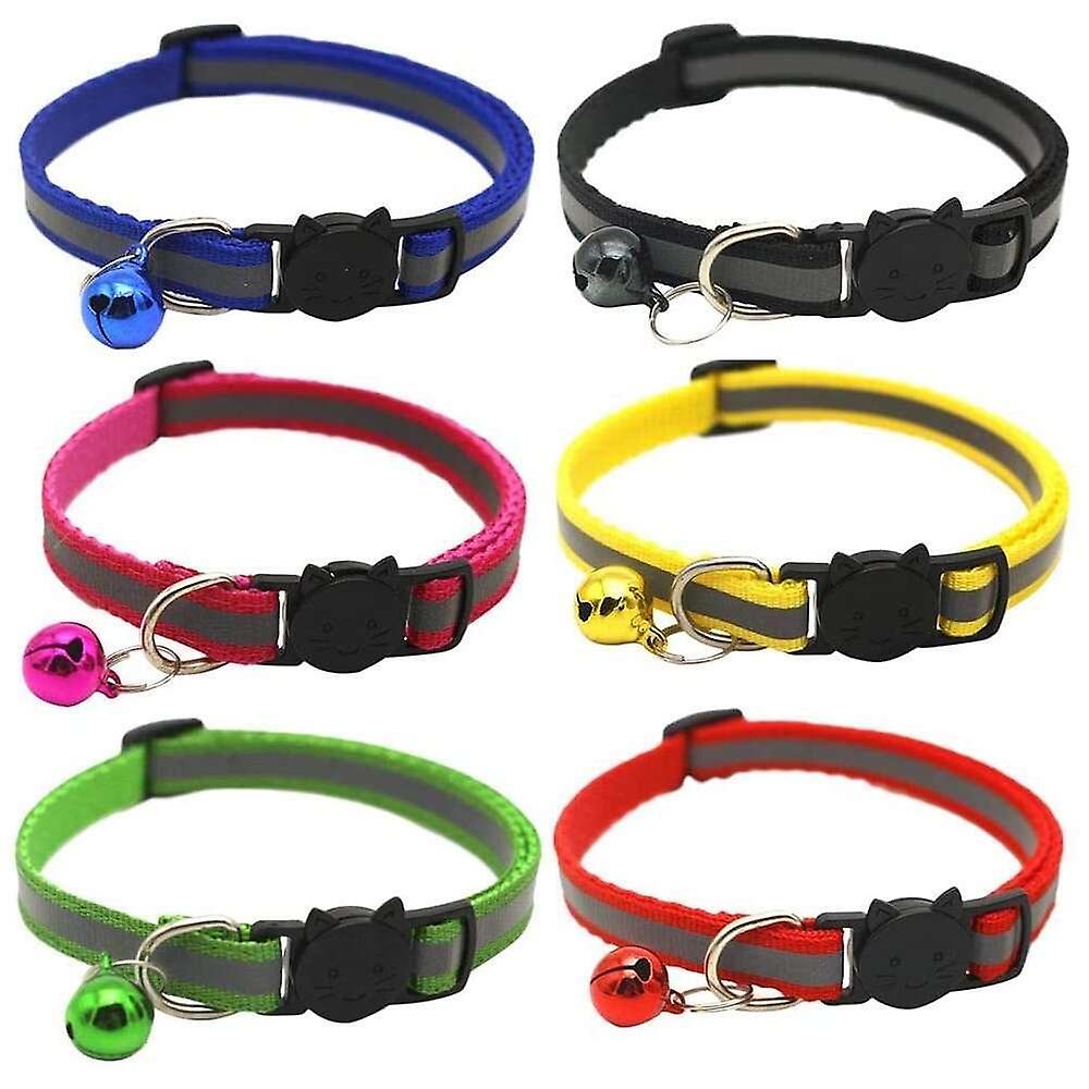 Foto 6 pulgar | Collares Reflectantes De Seguridad Para Gatos Huoguo, De Cierre Rápido, Con Campana 6 - Venta Internacional.