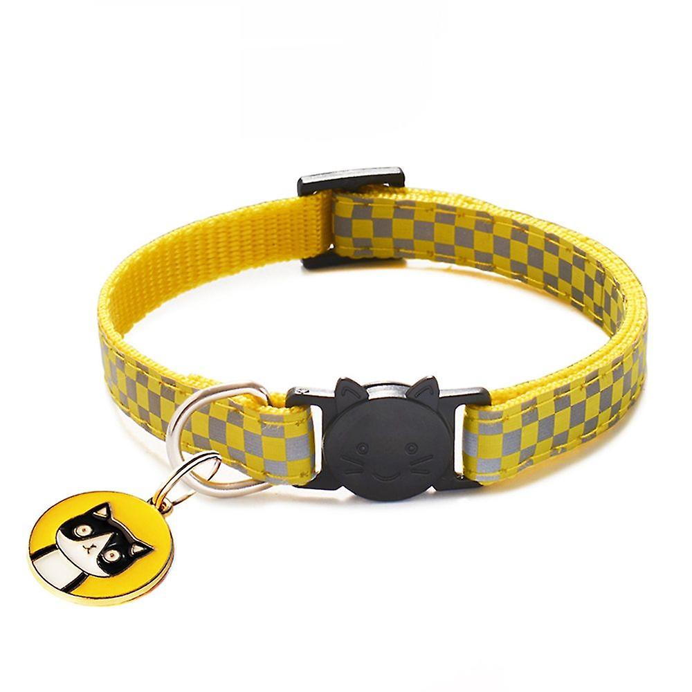 Foto 6 pulgar | Collar Brillante Para Gatos Con Estampado Clásico A Cuadros De Nailon Reflecti - Venta Internacional.