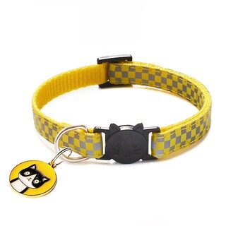 Foto 5 | Collar Brillante Para Gatos Con Estampado Clásico A Cuadros De Nailon Reflecti - Venta Internacional.