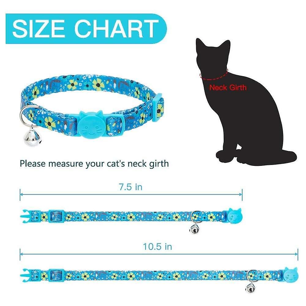 Foto 2 pulgar | Collares Para Gatos Huoguo Breakaway Con Estampado Floral En Forma De Campana, Paquete De 3 - Venta Internacional.