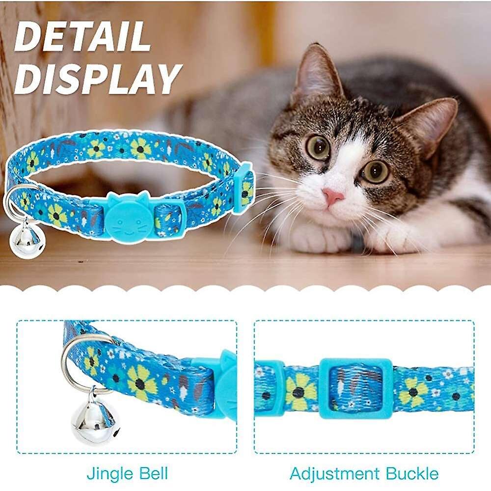 Foto 2 | Collares Para Gatos Huoguo Breakaway Con Estampado Floral En Forma De Campana, Paquete De 3 - Venta Internacional.