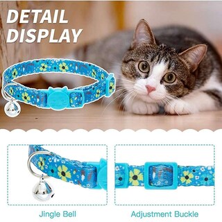 Foto 2 | Collares Para Gatos Huoguo Breakaway Con Estampado Floral En Forma De Campana, Paquete De 3 - Venta Internacional.
