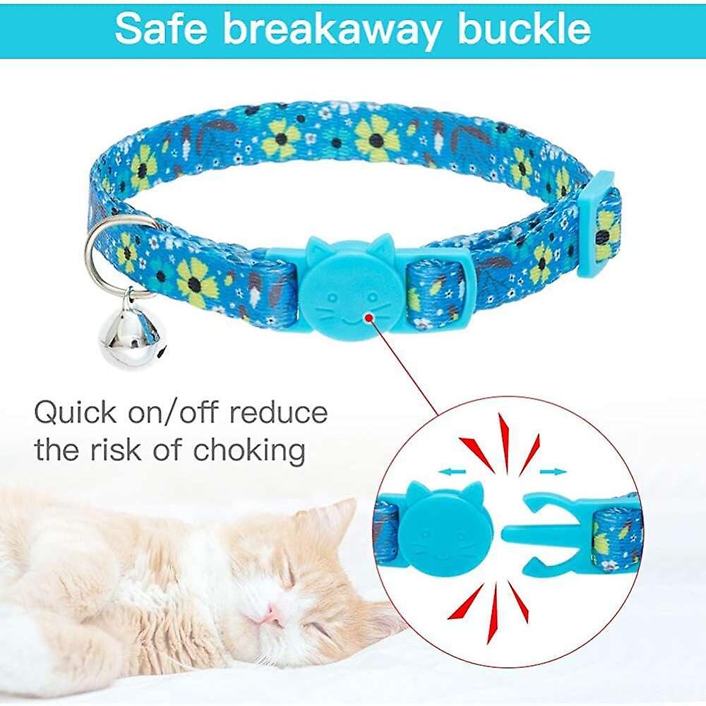 Foto 4 | Collares Para Gatos Huoguo Breakaway Con Estampado Floral En Forma De Campana, Paquete De 3 - Venta Internacional.