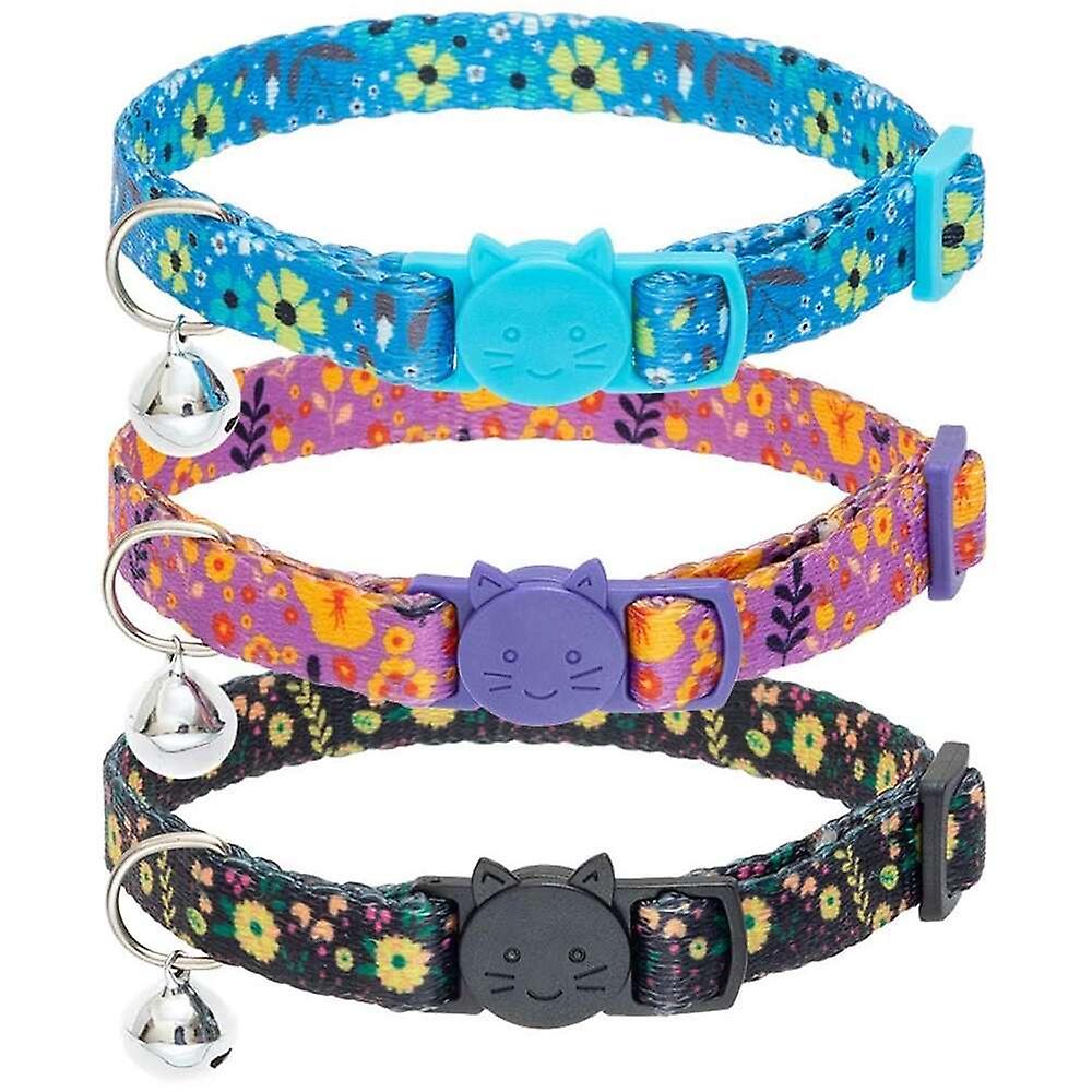 Foto 6 pulgar | Collares Para Gatos Huoguo Breakaway Con Estampado Floral En Forma De Campana, Paquete De 3 - Venta Internacional.