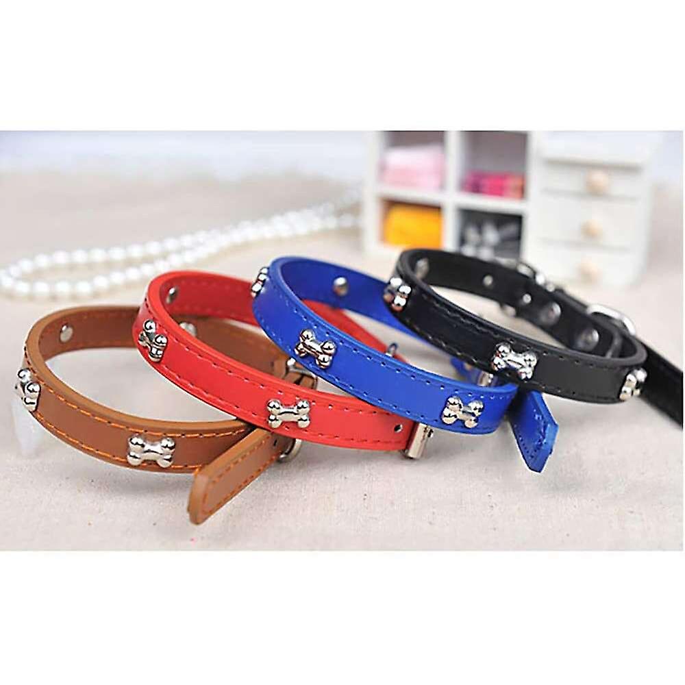 Foto 4 pulgar | Collar Para Perro Huoguo, Ajustable, Diseño Óseo, Piel Sintética Acolchada - Venta Internacional.