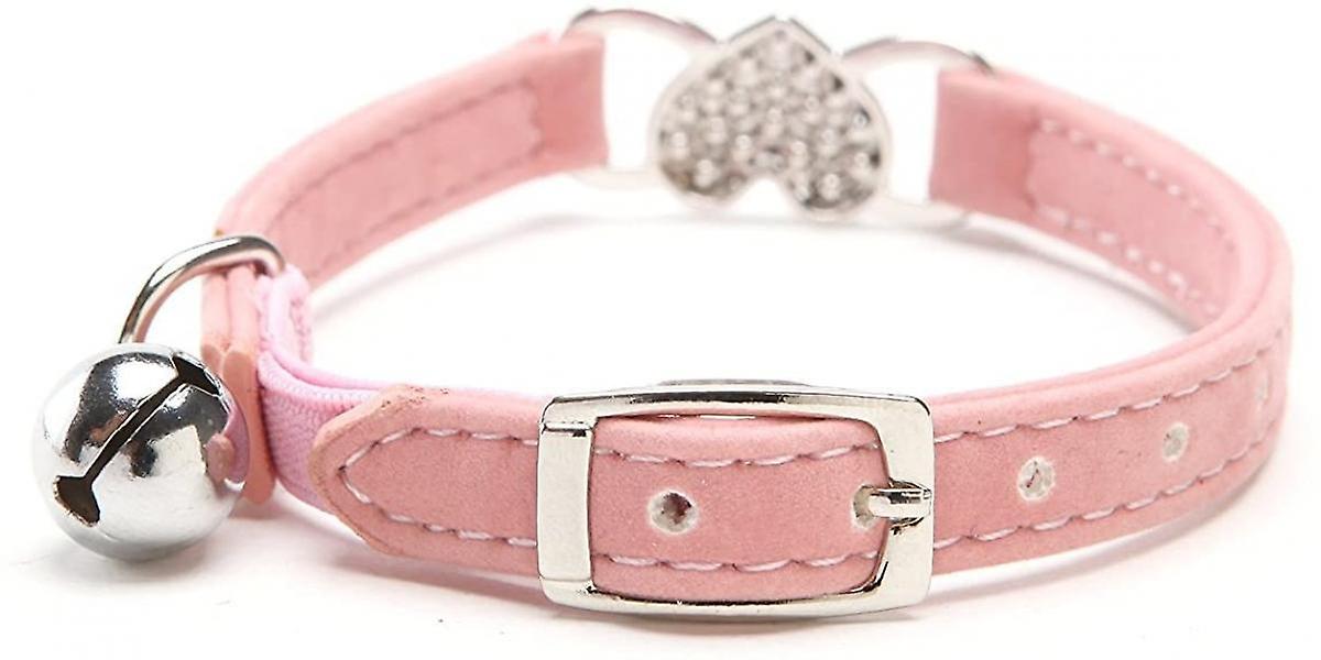 Foto 2 pulgar | Collar Para Gatos Huoguo Heart Bling Con Cinturón De Seguridad Y Campana - Venta Internacional.