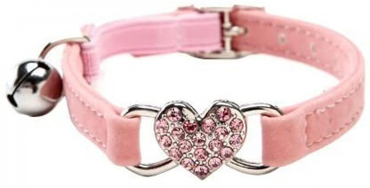 Foto 6 pulgar | Collar Para Gatos Huoguo Heart Bling Con Cinturón De Seguridad Y Campana - Venta Internacional.