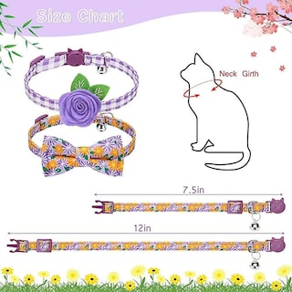 Foto 1 | Collares Para Gatos Huoguo Ajustables Breakaway, Paquete De 2, Color Morado - Venta Internacional.