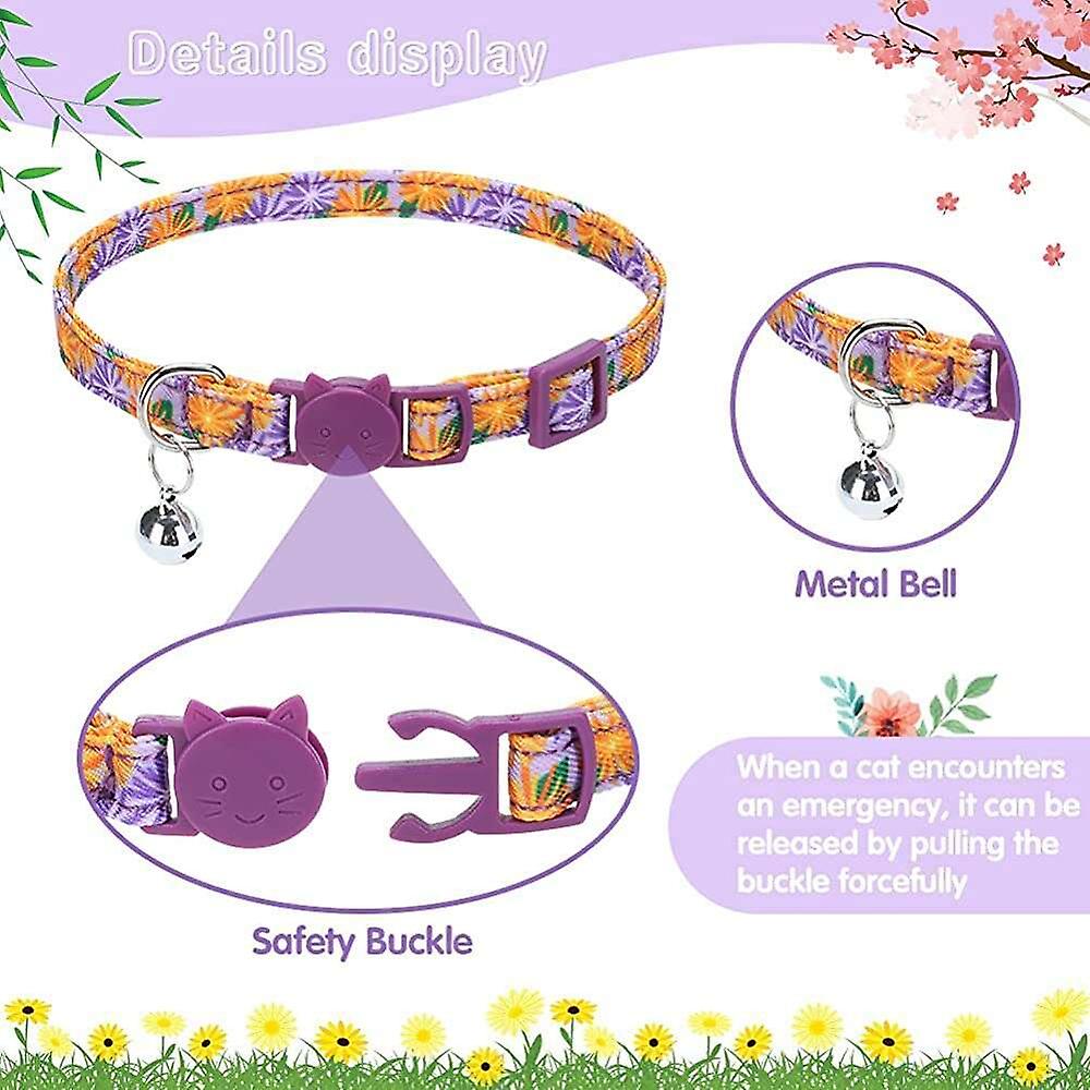 Foto 5 | Collares Para Gatos Huoguo Ajustables Breakaway, Paquete De 2, Color Morado - Venta Internacional.