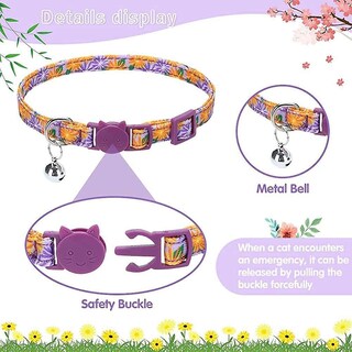 Foto 5 | Collares Para Gatos Huoguo Ajustables Breakaway, Paquete De 2, Color Morado - Venta Internacional.