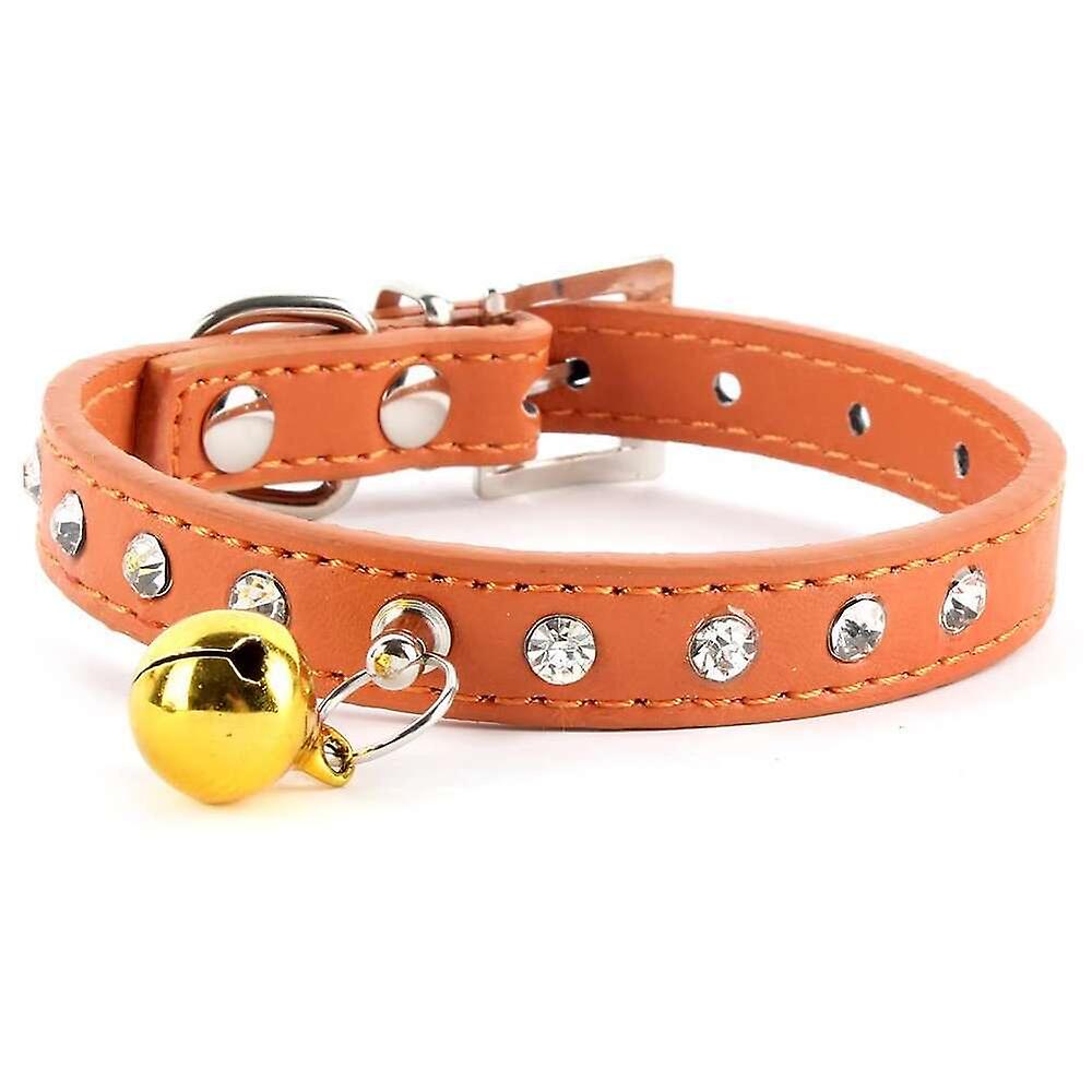 Foto 6 pulgar | Collar Huoguo De Piel Para Perro Y Gato Con Diamantes De Imitación, Correa Para Cuello Y Hebilla - Venta Internacional.