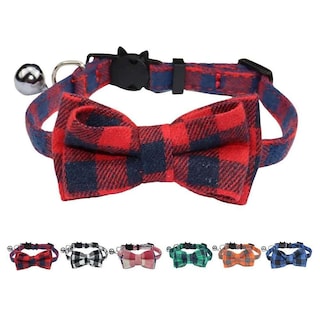 Foto 5 | Collar Para Gatos Huoguo Breakaway Con Campana Y Hebilla De Seguridad Con Pajarita - Venta Internacional.