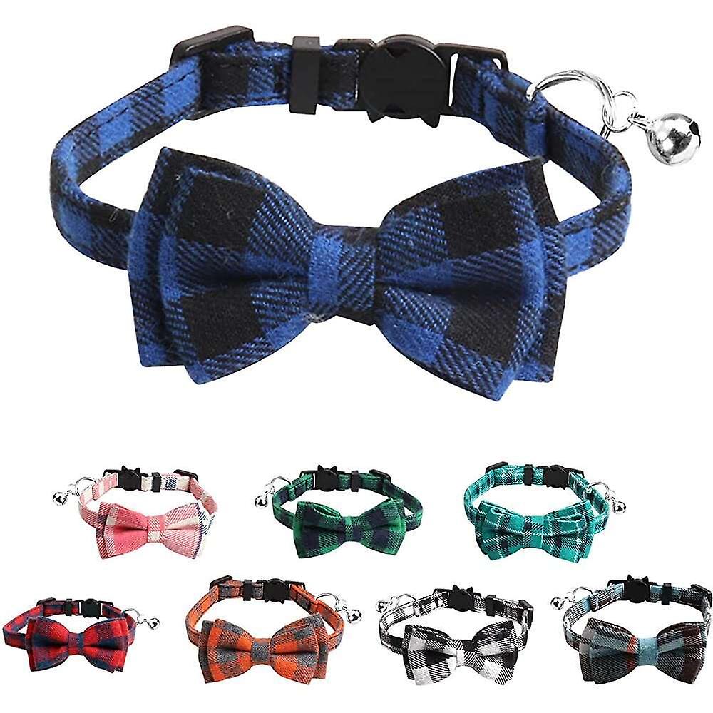 Foto 5 | Collar De Gato Breakaway Con Pajarita Y Campana, Diseño De Gatito A Cuadros - Venta Internacional.