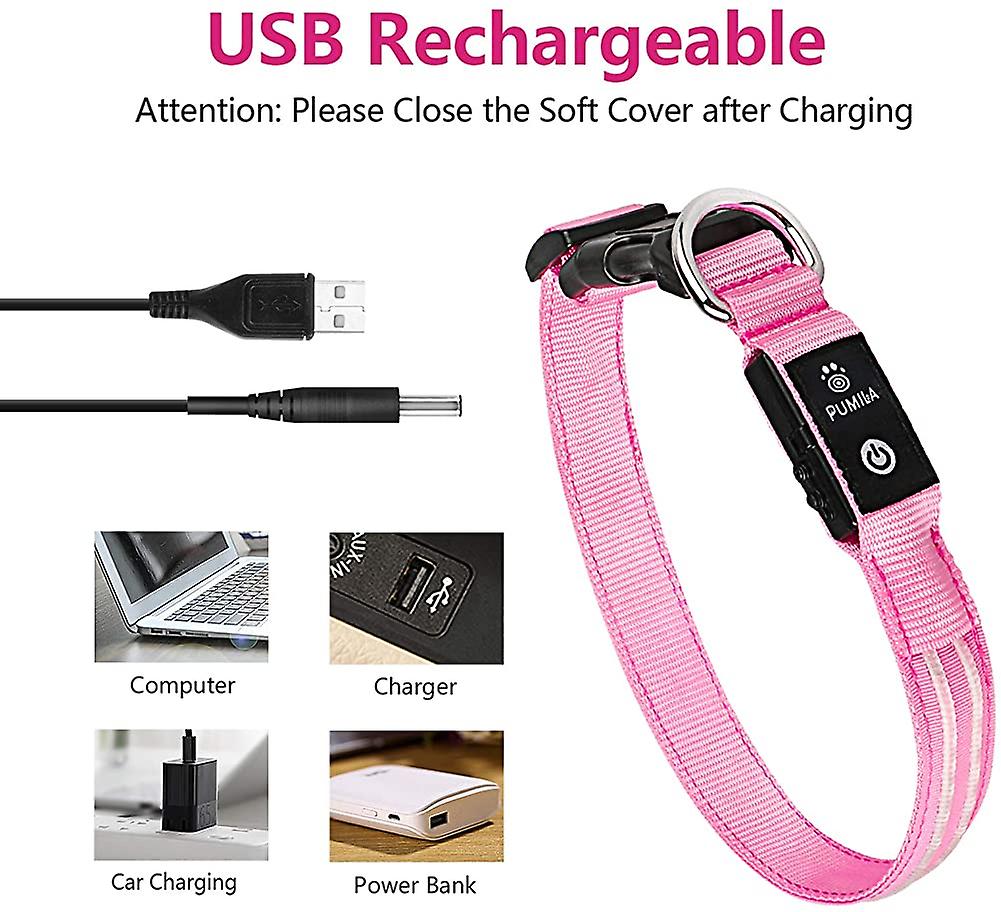 Foto 5 pulgar | Collar Para Perro Light Up Huoguo, Recargable Por Usb, Resistente Al Agua - Venta Internacional.