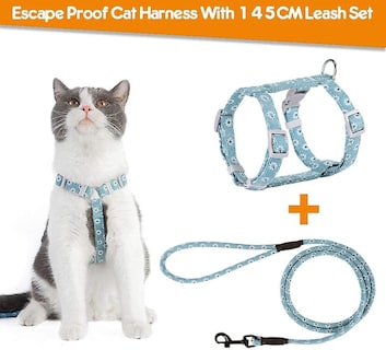 Foto 2 | Arnés Para Gatos Huoguo, 140 Cm, Estampado De Flores Con Correa - Venta Internacional.