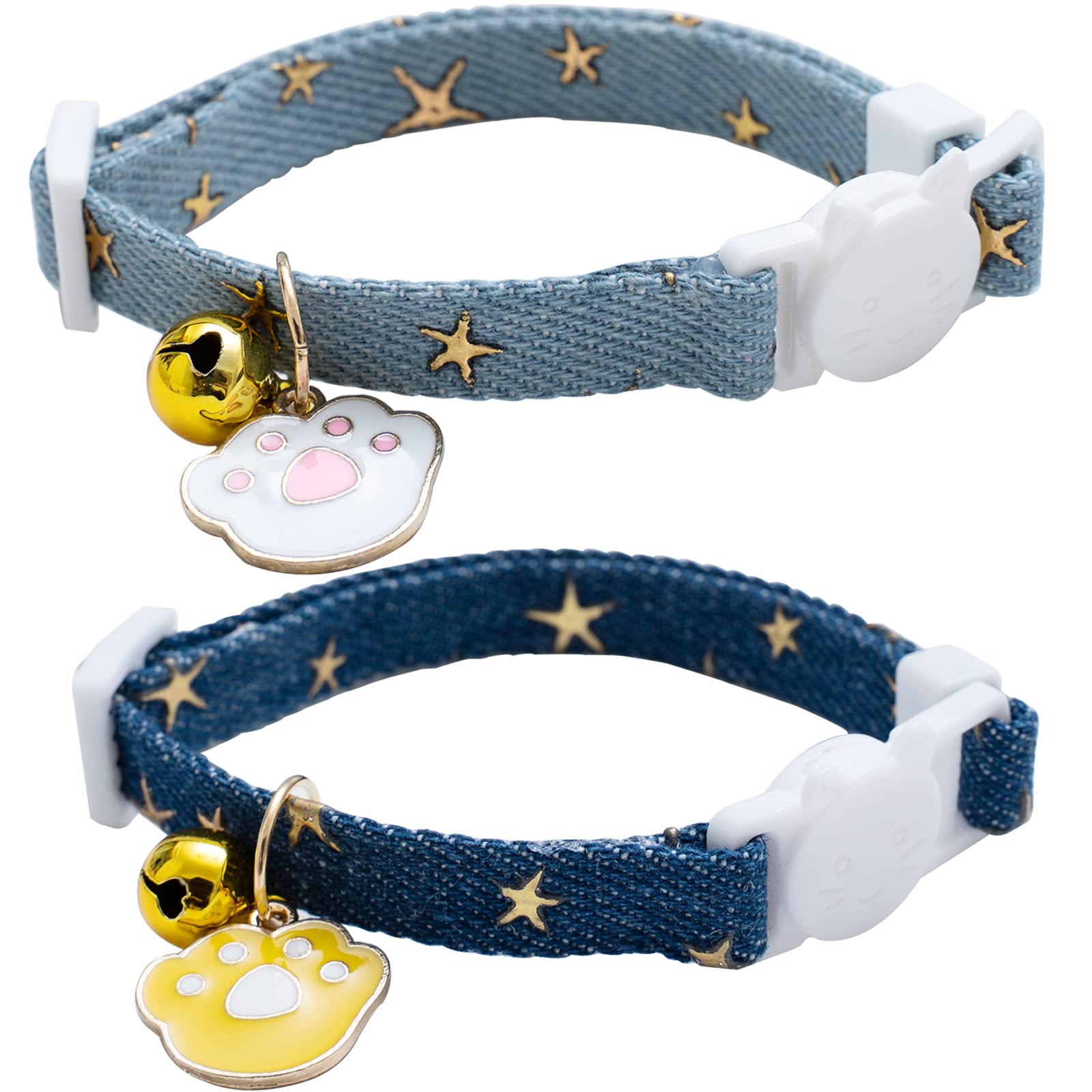 Foto 2 pulgar | Collar De Gato Faygarsle Denim Breakaway Con Colgante En Forma De Campana - Venta Internacional.