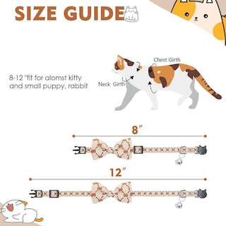 Foto 1 | Paquete De 2 Collares Para Gatos Breakaway Con Campanas Y Pajaritas Huoguo - Venta Internacional.