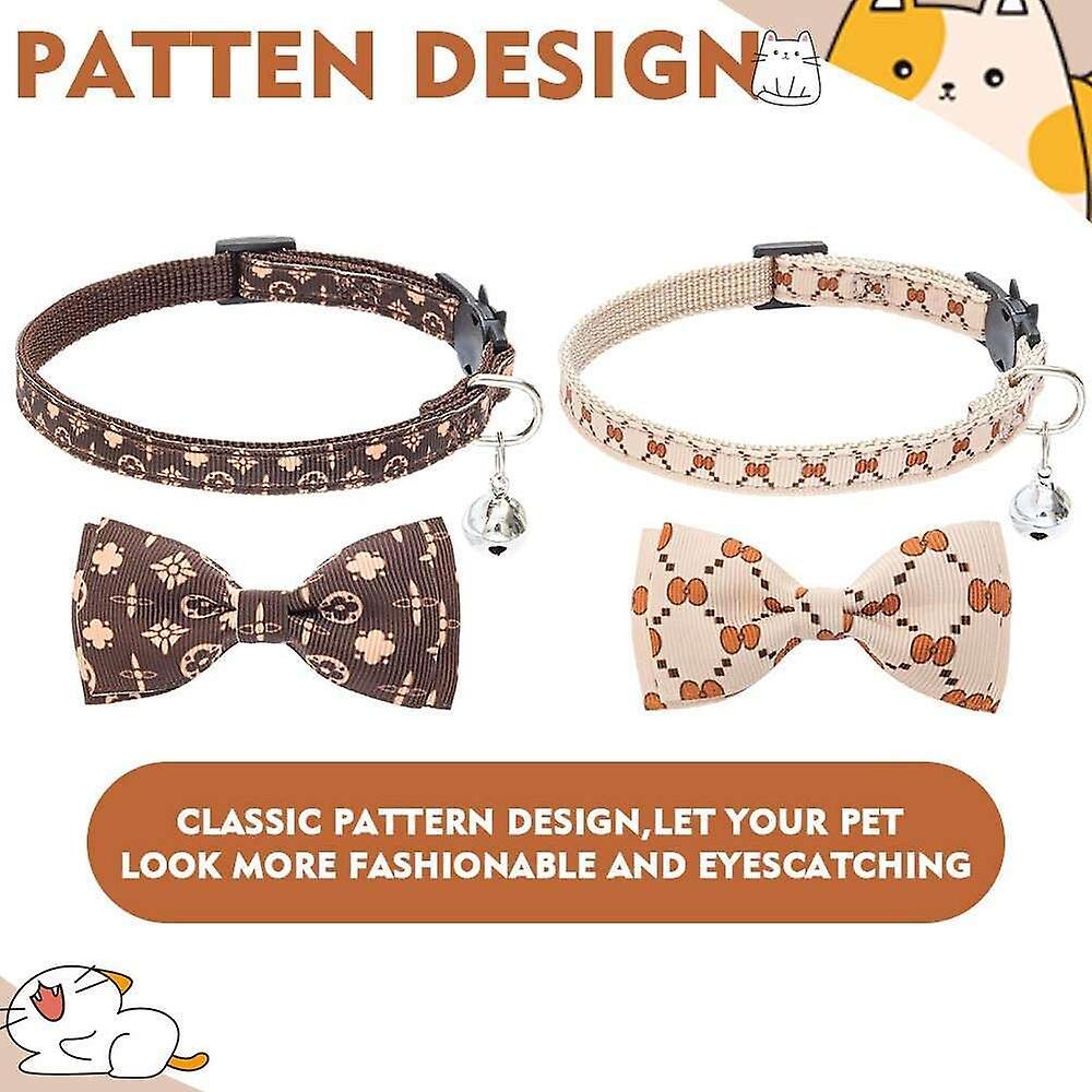 Foto 4 pulgar | Paquete De 2 Collares Para Gatos Breakaway Con Campanas Y Pajaritas Huoguo - Venta Internacional.