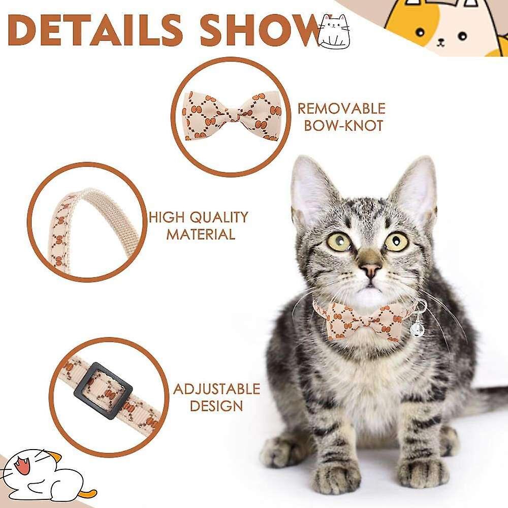 Foto 5 pulgar | Paquete De 2 Collares Para Gatos Breakaway Con Campanas Y Pajaritas Huoguo - Venta Internacional.
