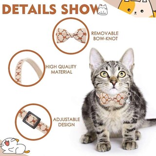 Foto 4 | Paquete De 2 Collares Para Gatos Breakaway Con Campanas Y Pajaritas Huoguo - Venta Internacional.