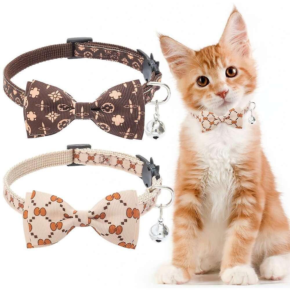Foto 6 pulgar | Paquete De 2 Collares Para Gatos Breakaway Con Campanas Y Pajaritas Huoguo - Venta Internacional.