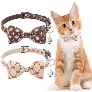 Foto 5 | Paquete De 2 Collares Para Gatos Breakaway Con Campanas Y Pajaritas Huoguo - Venta Internacional.