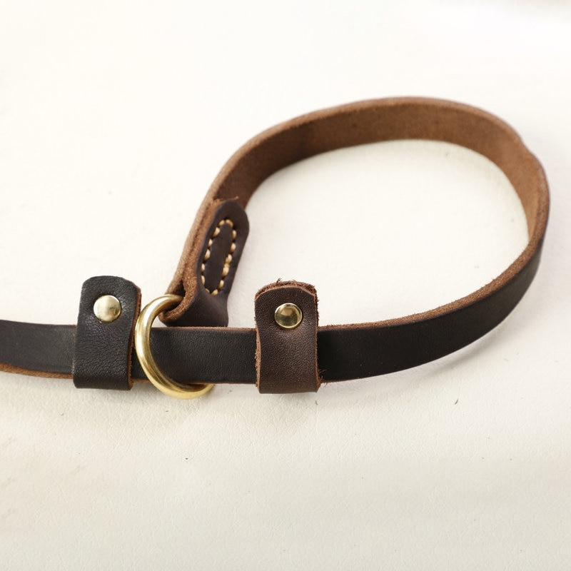 Foto 3 pulgar | Collar Antideslizante De Piel Auténtica Con Cadena En P Para Perros Grandes - Venta Internacional.