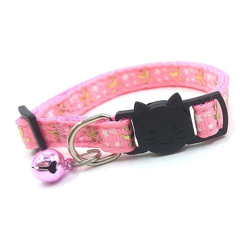 Foto 6 pulgar | Collar Para Gatos Huoguo Con Estampado De Estrellas Y Luna, Rosa - Venta Internacional.