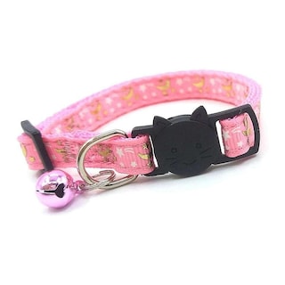 Foto 5 | Collar Para Gatos Huoguo Con Estampado De Estrellas Y Luna, Rosa - Venta Internacional.