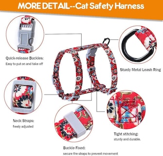 Foto 3 | Juego De Arneses Para Gatos Huoguo Ajustable Con Correa Para Gatos - Venta Internacional.