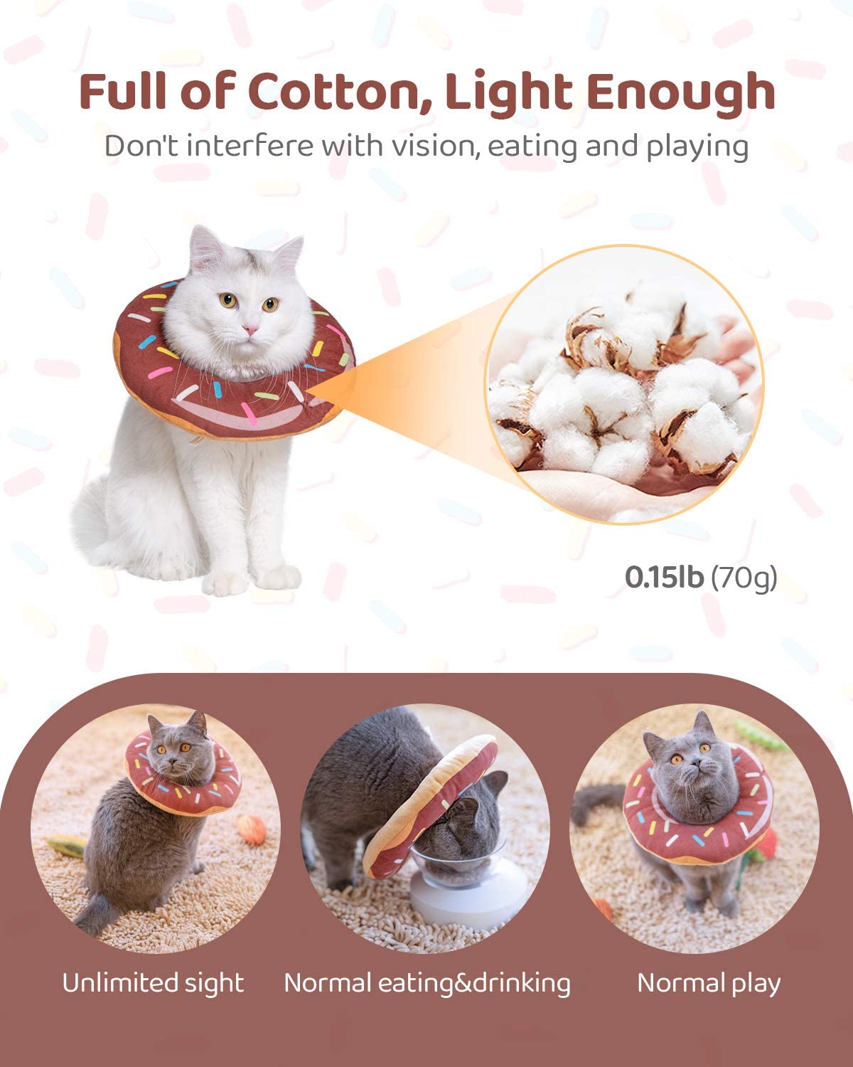Foto 1 | Collar Recovery Collar Huoguo Con Forma De Rosquilla Ajustable Para Gatos, Talla S - Venta Internacional.