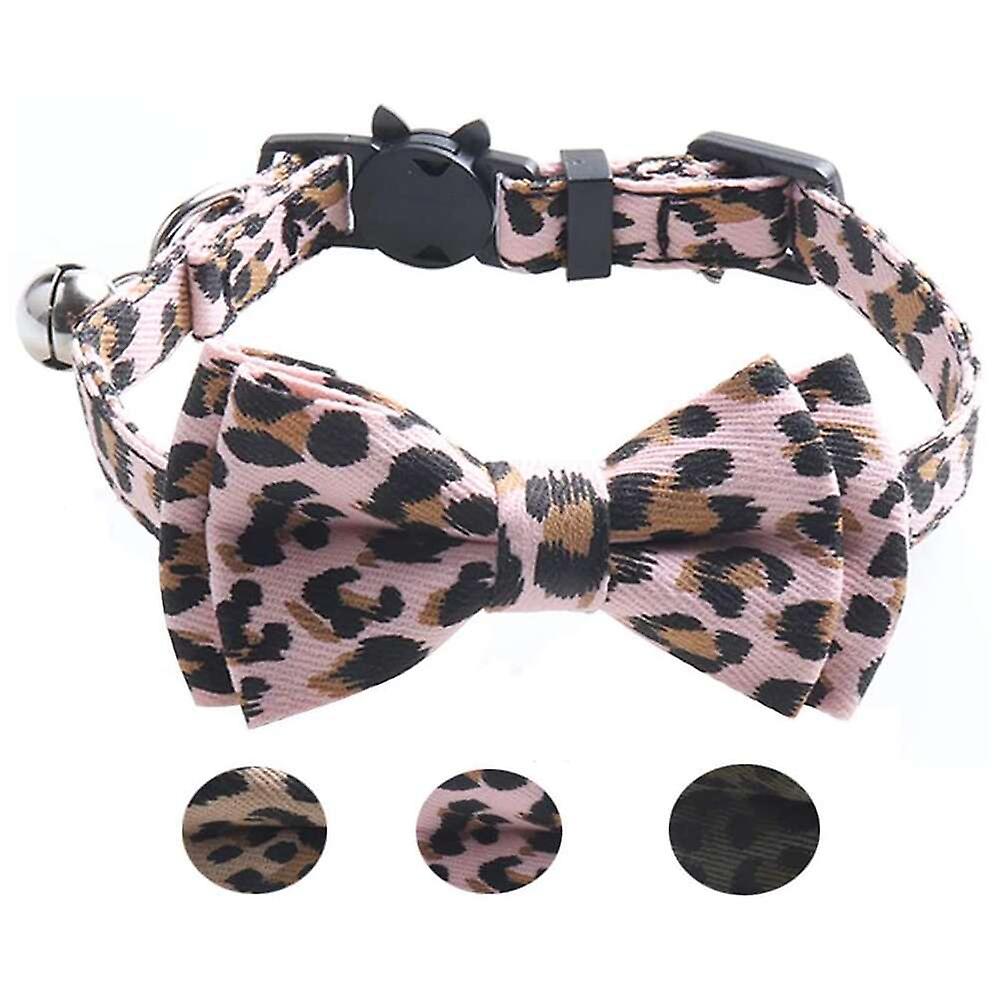 Foto 6 pulgar | Collar De Gato, Collar Ajustable De Leopardo Para Mascotas Con Pajarita - Venta Internacional.