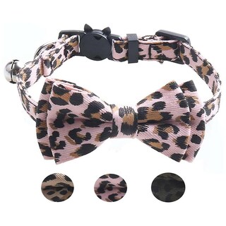 Foto 5 | Collar De Gato, Collar Ajustable De Leopardo Para Mascotas Con Pajarita - Venta Internacional.