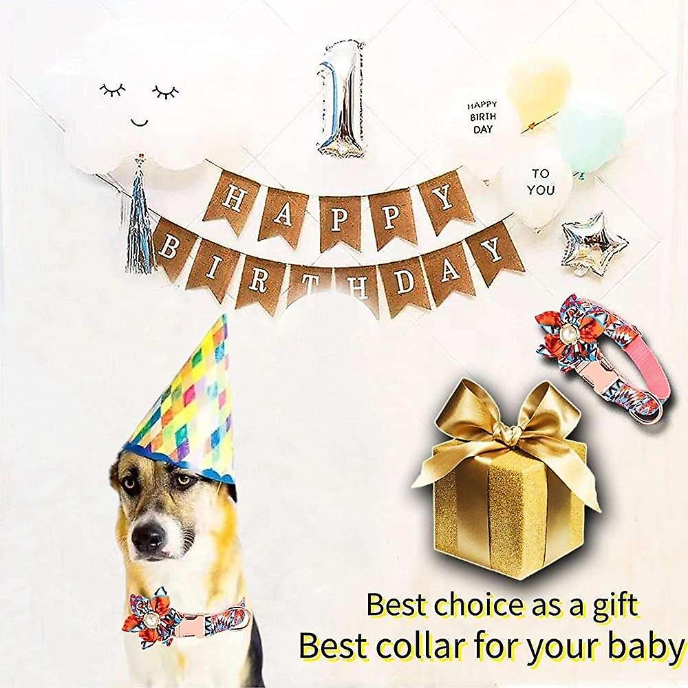 Foto 4 pulgar | Collar Para Perro Huoguo Flower Girl Con Flor Desmontable M - Venta Internacional.