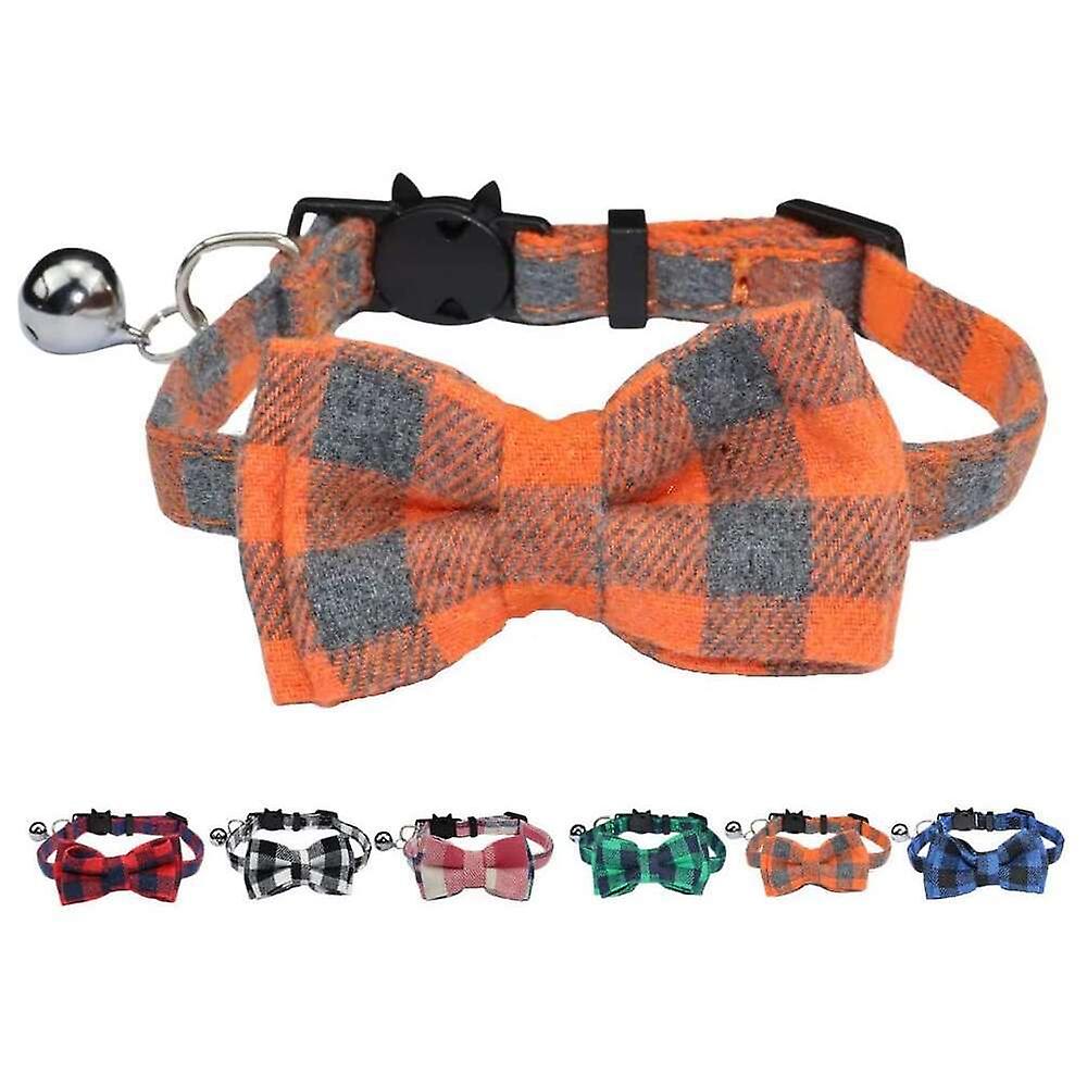 Foto 6 pulgar | Collar Para Gatos Huoguo Breakaway Con Campana Y Hebilla De Seguridad Con Pajarita - Venta Internacional.