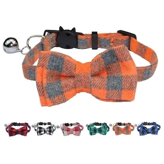 Foto 5 | Collar Para Gatos Huoguo Breakaway Con Campana Y Hebilla De Seguridad Con Pajarita - Venta Internacional.