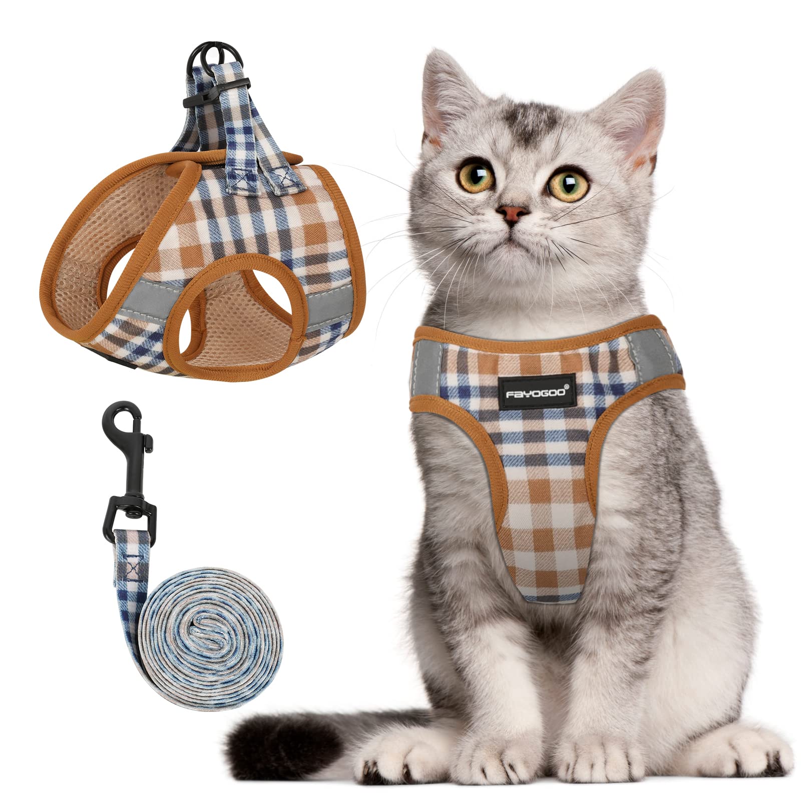 Set De Arnés Y Correa Para Gatos Fayogoo Para Caminar, A Prueba De Escapes - Venta Internacional.