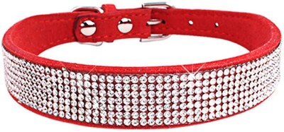 Foto 1 | Collar Para Perro, Correa De Gamuza Suave Y Deslumbrante Con Diamantes De Imitación - Venta Internacional.