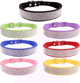 Foto 2 | Collar Para Perro, Correa De Gamuza Suave Y Deslumbrante Con Diamantes De Imitación - Venta Internacional.