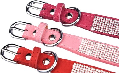Foto 4 | Collar Para Perro, Correa De Gamuza Suave Y Deslumbrante Con Diamantes De Imitación - Venta Internacional.