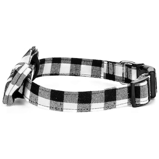 Foto 1 | Collar Para Mascotas, Perros Y Gatos, Huoguo, Pajarita Cuadriculada, Ajustable, Color Blanco S - Venta Internacional.