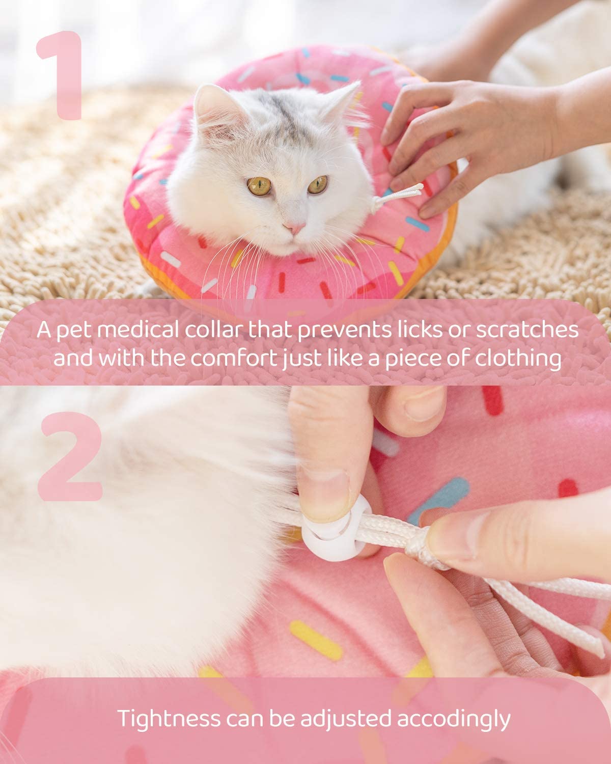 Foto 1 | Collar Recovery Collar Huoguo Con Forma De Rosquilla Ajustable Para Gatos, Talla S - Venta Internacional.