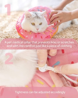 Foto 1 | Collar Recovery Collar Huoguo Con Forma De Rosquilla Ajustable Para Gatos, Talla S - Venta Internacional.