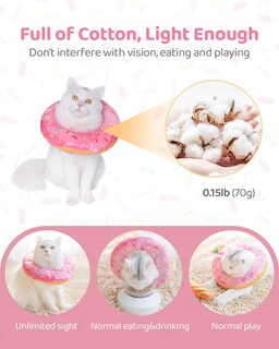 Foto 2 | Collar Recovery Collar Huoguo Con Forma De Rosquilla Ajustable Para Gatos, Talla S - Venta Internacional.