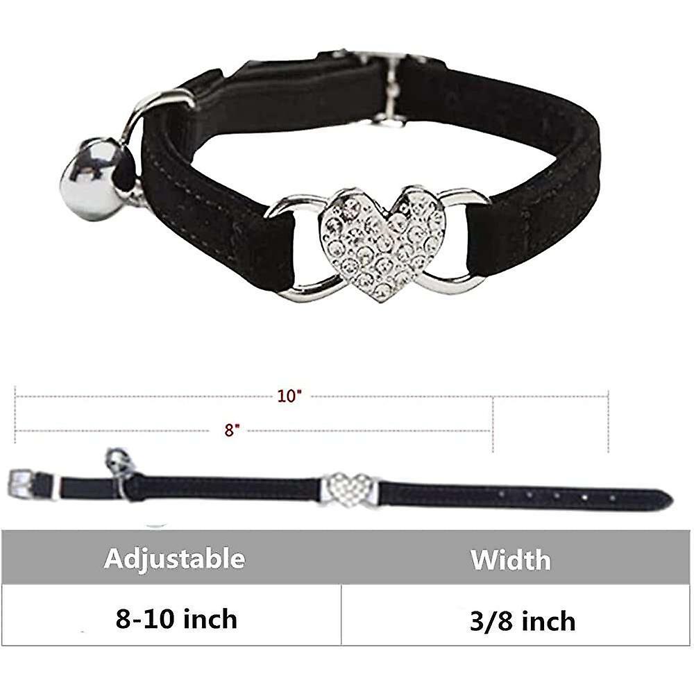 Foto 2 pulgar | Collar Para Gatos En Forma De Corazón Con Cinturón De Seguridad Y Campana, Ajustable De 20 A 25 Cm - Venta Internacio