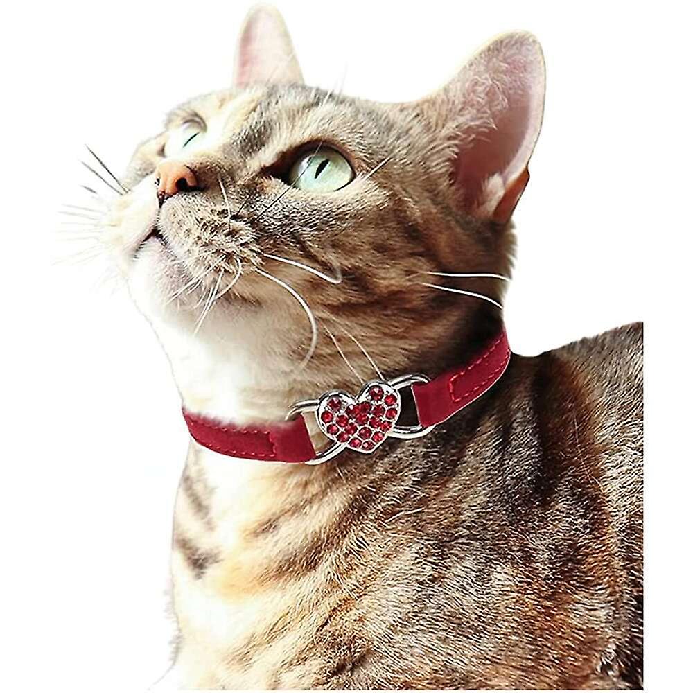 Foto 5 pulgar | Collar Para Gatos En Forma De Corazón Con Cinturón De Seguridad Y Campana, Ajustable De 20 A 25 Cm - Venta Internacio