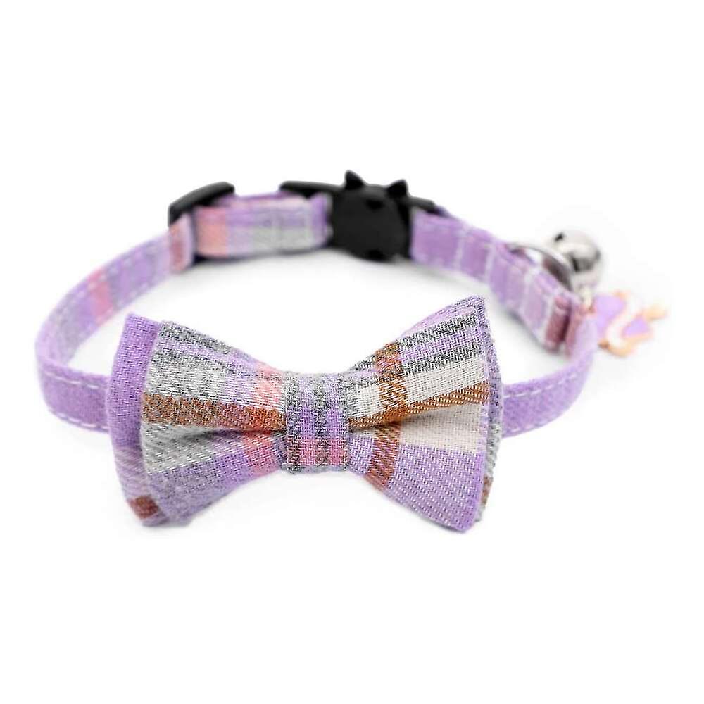 Foto 2 pulgar | Collar Para Gatos Huoguo Para El Día De San Valentín Con Pajarita Y Campana, Color Morado - Venta Internacional.